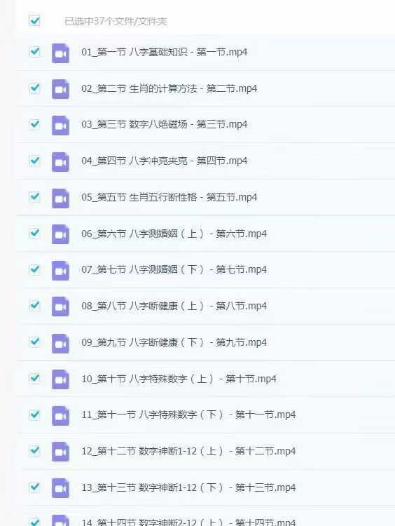 【李星辰】数字八字（共37集视频和课件）