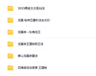 王道帧龙昊宗 (6套）合集 四海游龙法录屏 ，茅山龙昊宗雷法，药王法，东海龙王，秘传五雷针法，2023黑老太太狐仙法