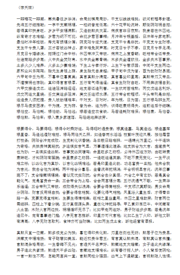 惊天赋 盲人口诀. 76页电子版